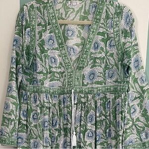 KARNI Floral Green and Blue Maxi Dress